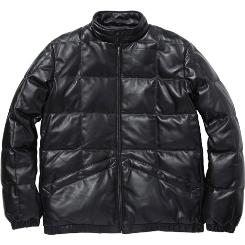 supreme leather down jacket